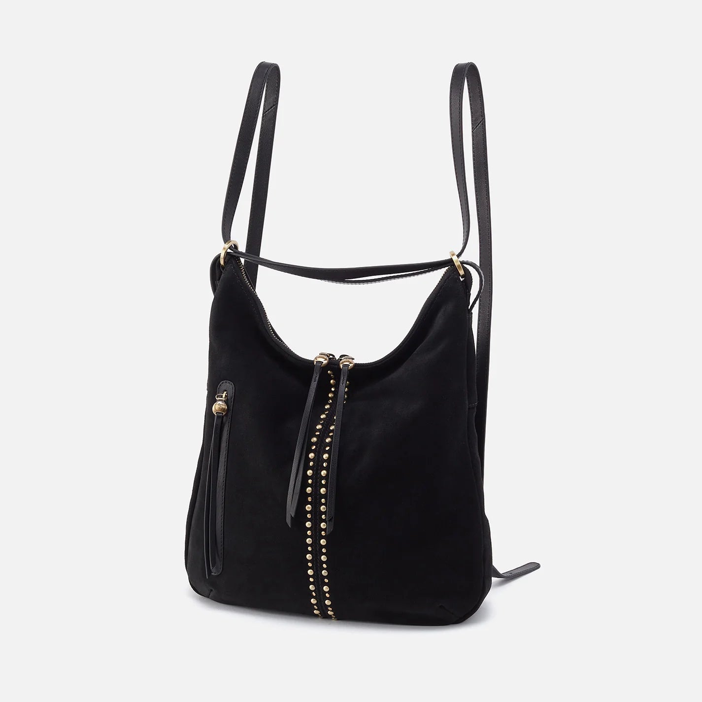 Merrin Convertible Backpack - Black Suede