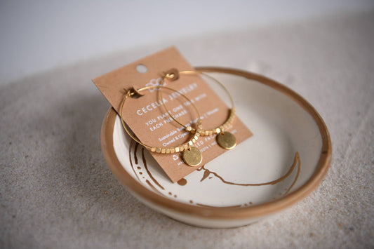 Gold Faceted Pendant Hoop