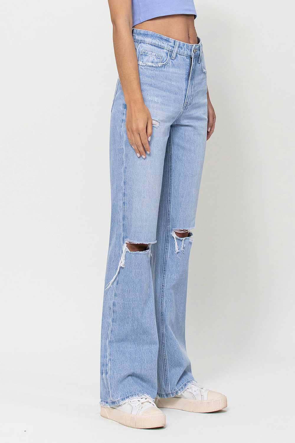 90'S VINTAGE SUPER HIGH RISE FLARE JEANS