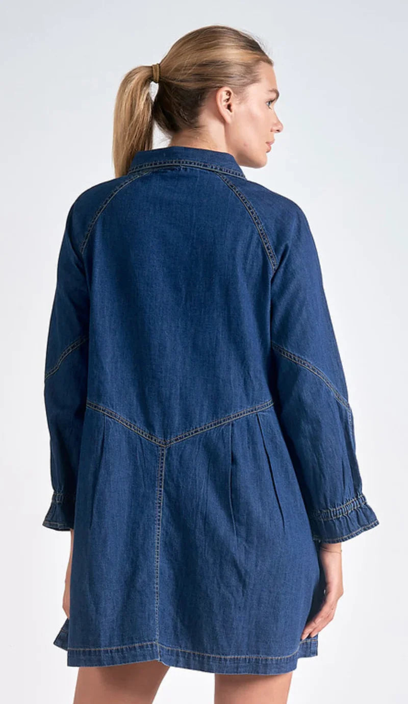 Olivia Long Sleeve Denim Dress