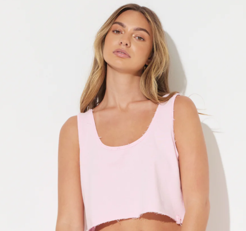 Paradise Pink Surf Wash Terry Tank