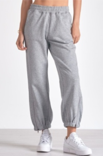 Zipper Ankle Sweatpants - Grey