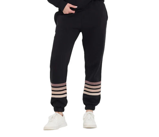 Stripe Trim Burn-Out Fleece Jogger