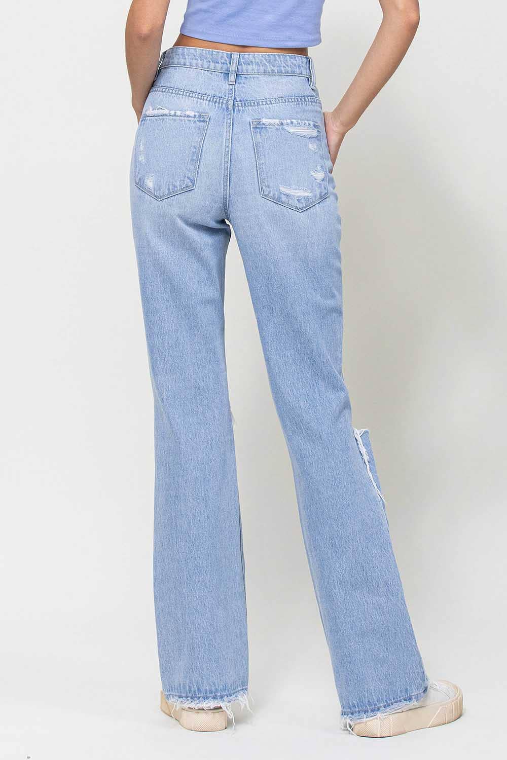 90'S VINTAGE SUPER HIGH RISE FLARE JEANS