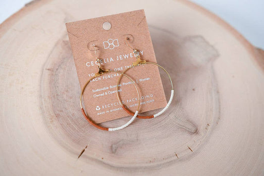 Half and Half Hoop Earring - Terra Cotta